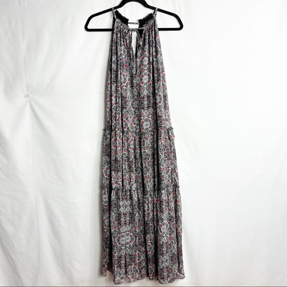 DREW Navy Medallion Sleeveless Tiered Maxi Dress NWT in Small